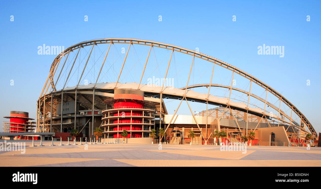 The Khalifa stadium at the Aspire Sports Academy complex in Doha Qatar Arabia Stock Photo