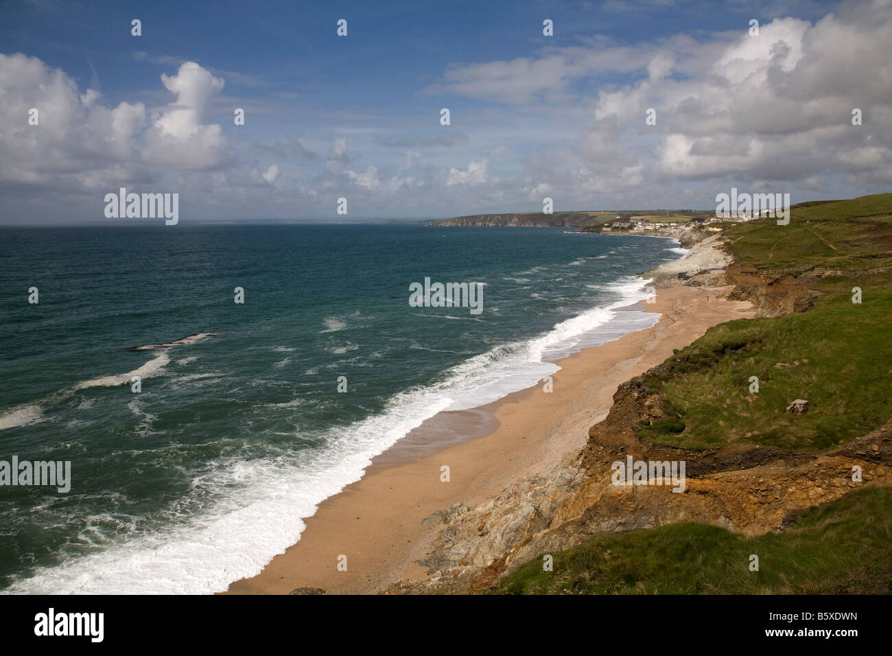 porthleven from loe bar cornwall Stock Photo