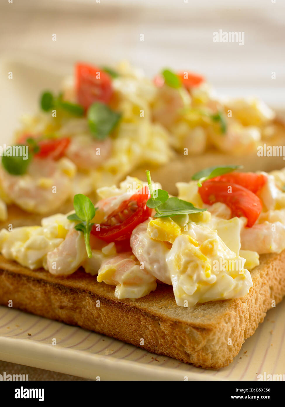 prawn egg mayo sandwich Stock Photo Alamy