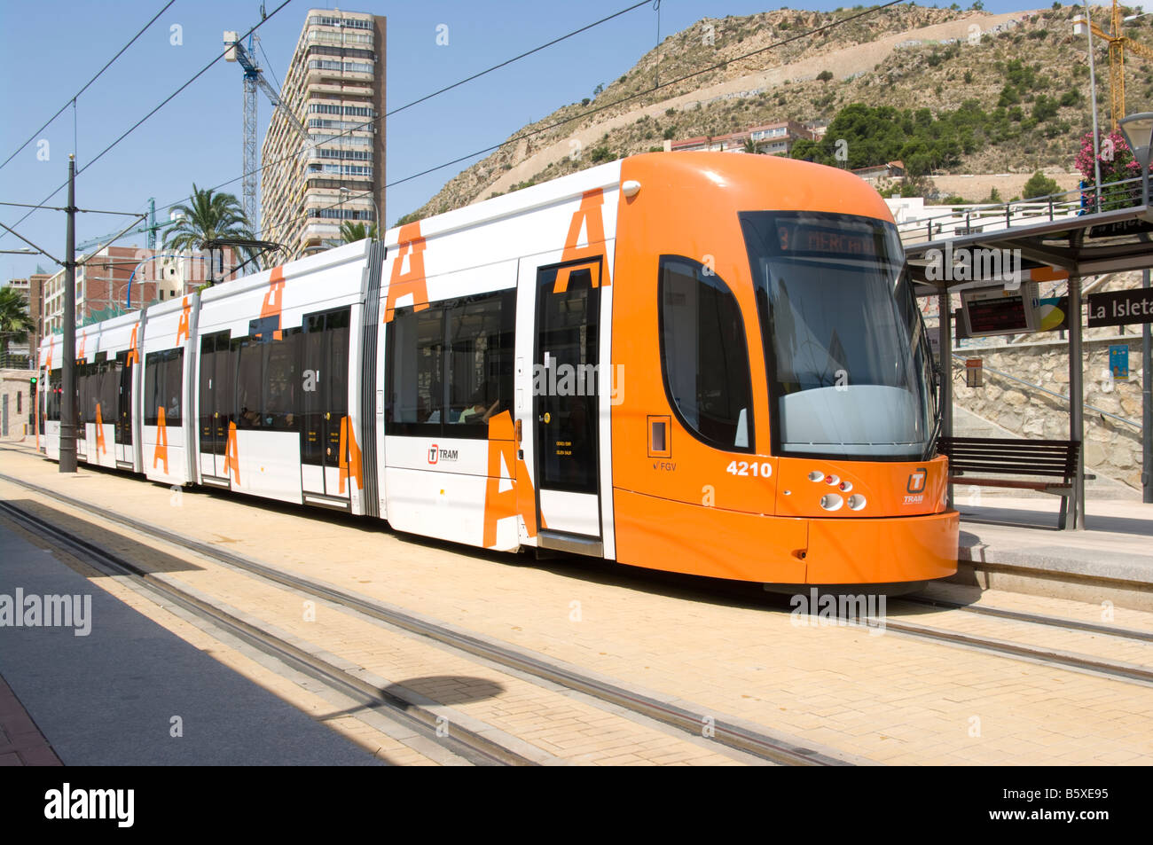 Alicante To Venta Lanuza Tram Spain spanish train trains trams public transport Stock Photo
