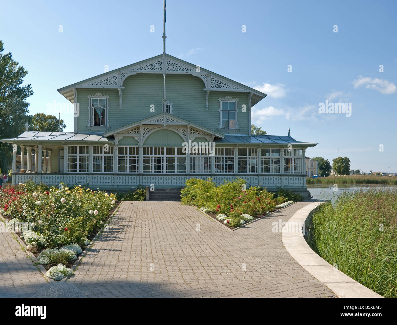 Kurhaus spa hotel nice renovated timber house near beach Haapsalu Estonia Baltic states Stock