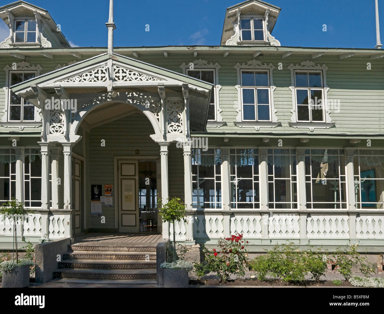 Kurhaus spa hotel nice renovated timber house near beach Haapsalu Estonia Baltic states Stock