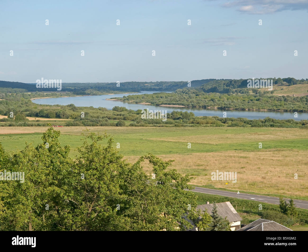landscape river valley at the river Nemunas in Lithuania Baltic states Stock Photo