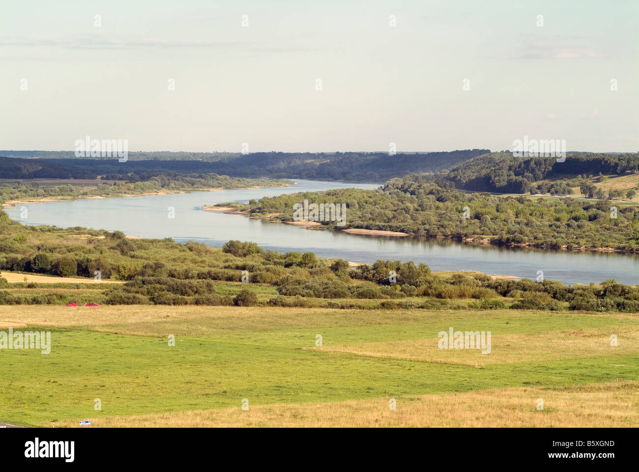 landscape river valley at the river Nemunas in Lithuania Baltic states Stock Photo