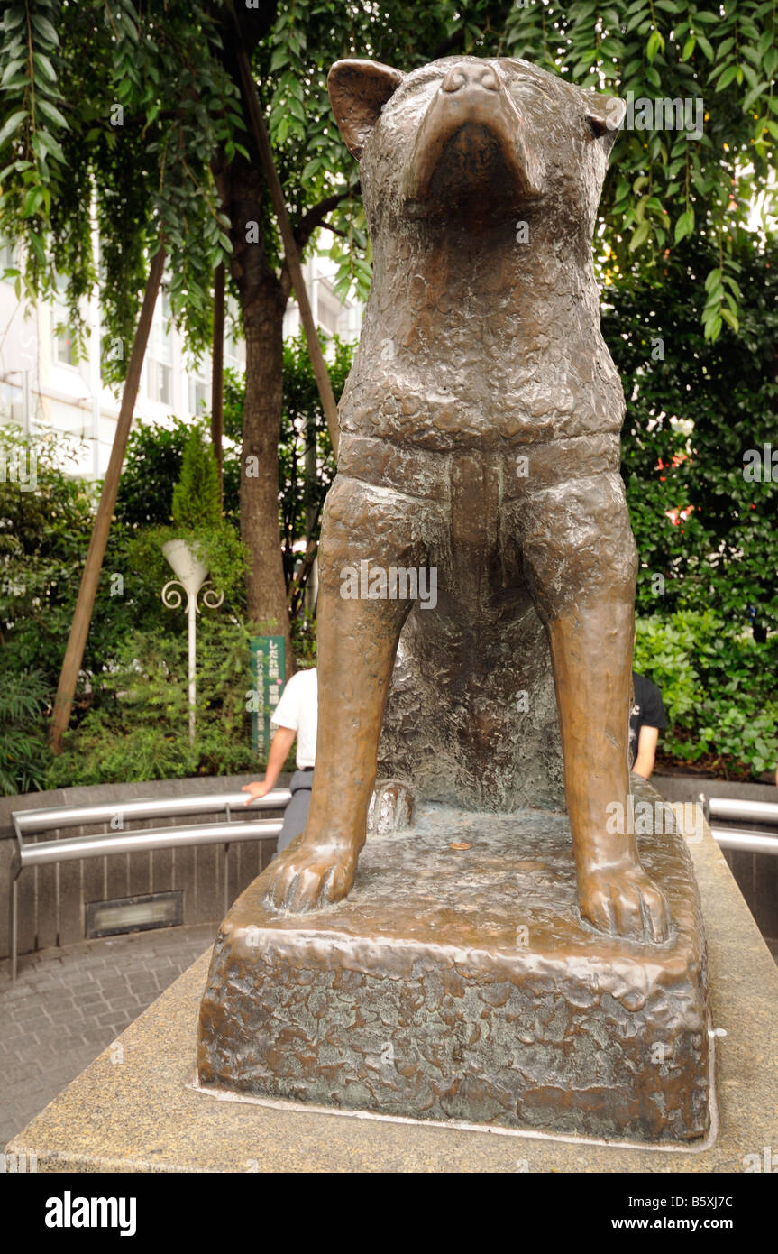 Hachiko sculpture (chuken Hachiko, or faithful dog Hachiko). Shibuya. Tokyo. Japan Stock Photo