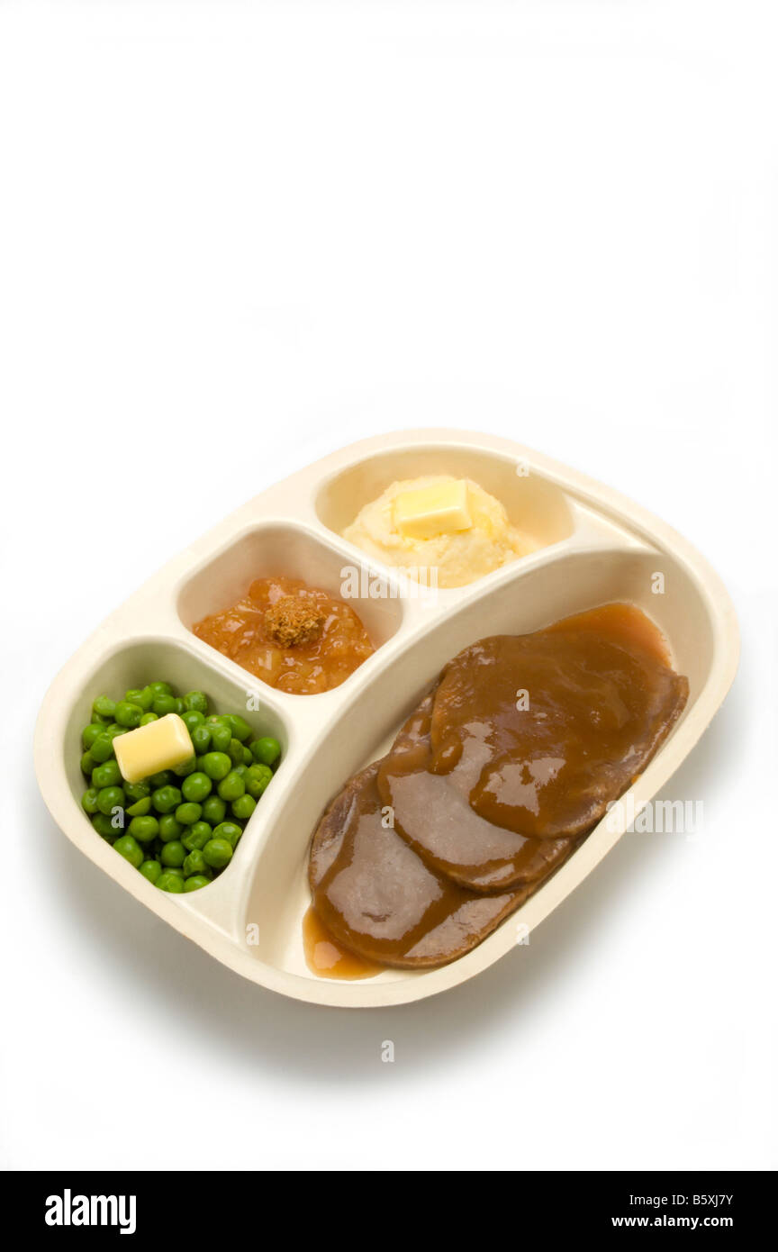 TV dinner in plastic tray Stock Photo Alamy