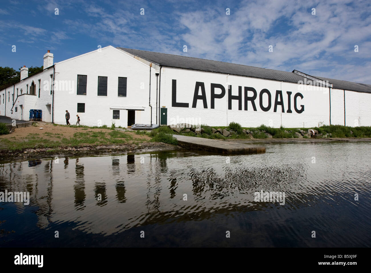 Laphroaig malt whisky distillery, Islay, Inner Hebrides, Scotland Stock Photo