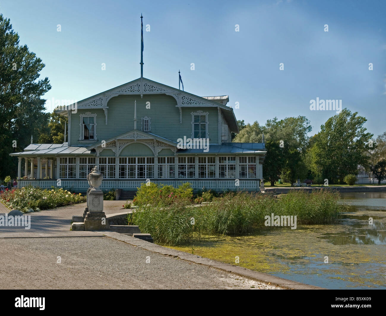 Kurhaus spa hotel nice renovated timber house near beach Haapsalu Estonia Baltic states Stock