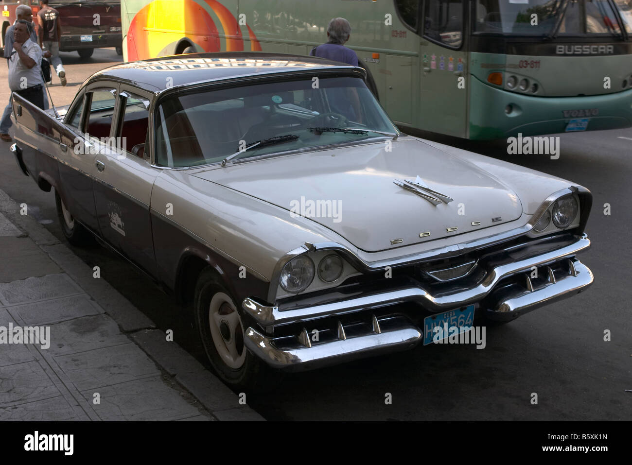 Dodge, an old american car, cream or white in colour, Havana, Cuba. Stock Photo