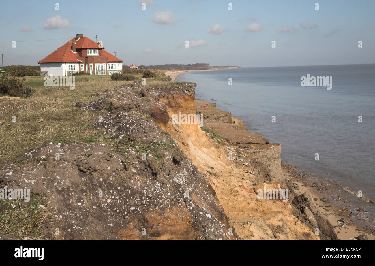 Suffolk Cliffs Coastal erosion of cliffs Easton Bavents Suffolk England Stock Photo ...