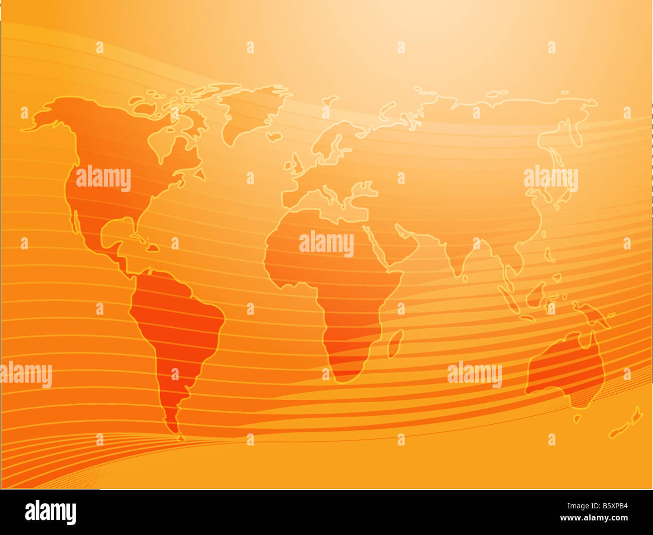 Map of the world illustration with wavy gradient curves Stock Photo - Alamy