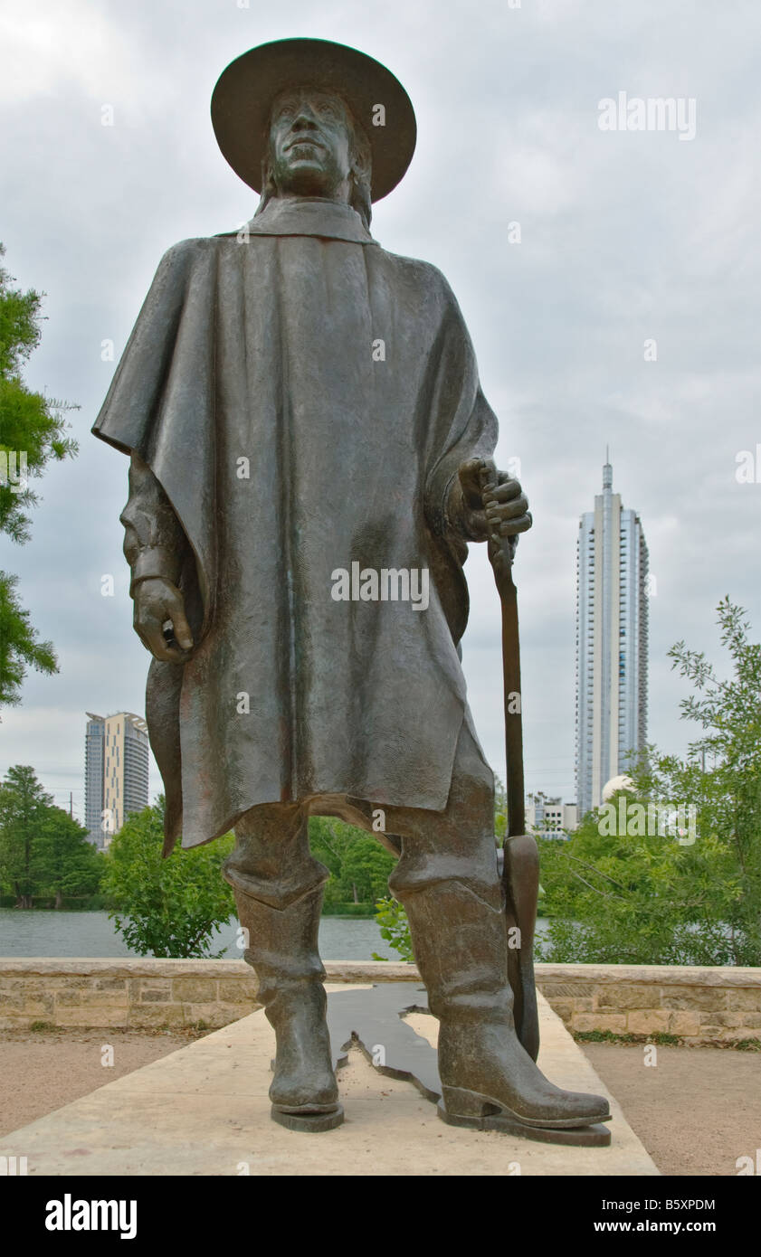 Texas Hill Country Austin Zilker Park Stevie Ray Vaughan Statue Stock Photo
