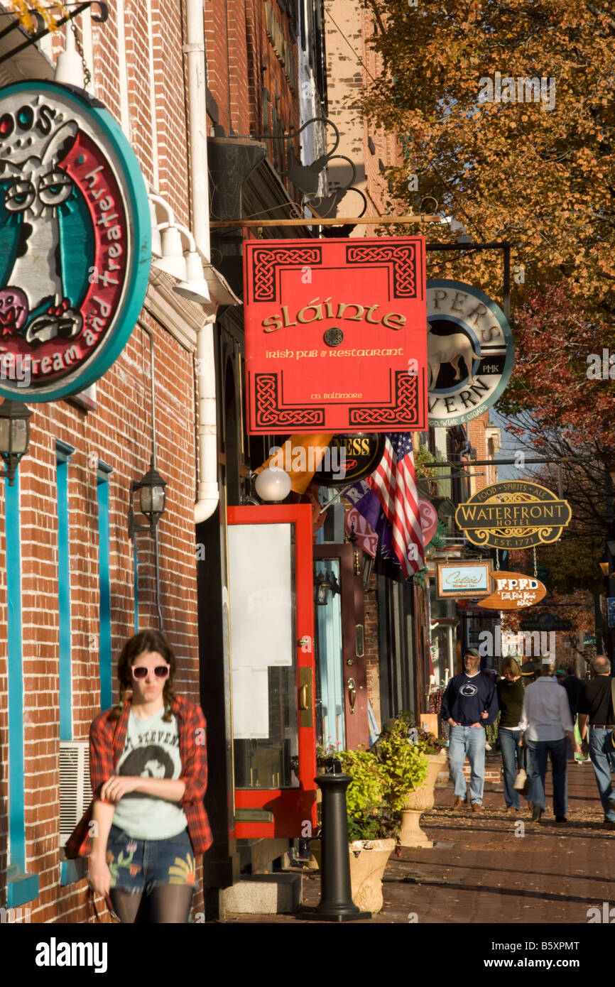 Shops And Restaurants Line Thames Street On The Waterfront In Fells Point Baltimore Maryland Usa Stock Photo - Alamy Shops And Restaurants Line Thames Street On The Waterfront In Fells Point Baltimore Maryland Usa Stock Photo - Alamy