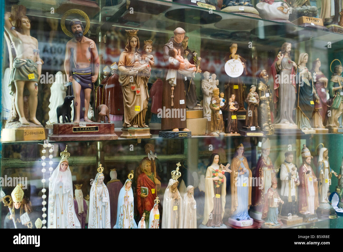 Lisbon, Portugal. shop selling religious artefacts and iconography