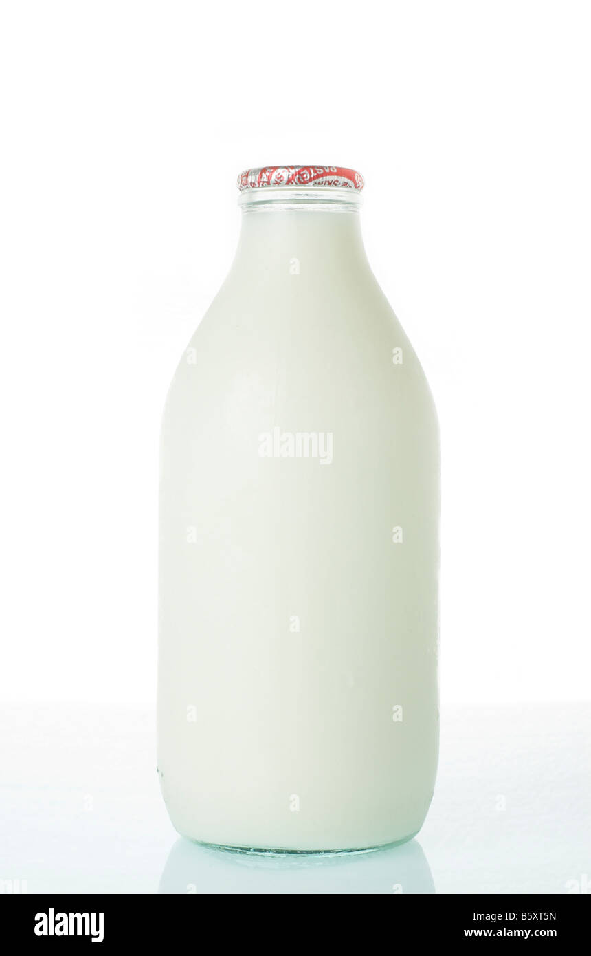 Semi-fat Milk Bottle Stock Photo