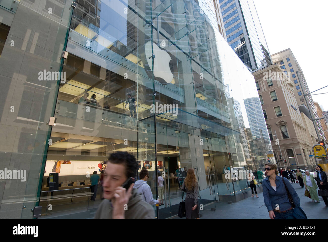 Apple store in George street in Sydney, Australia, opened its doors in June 2008. Stock Photo