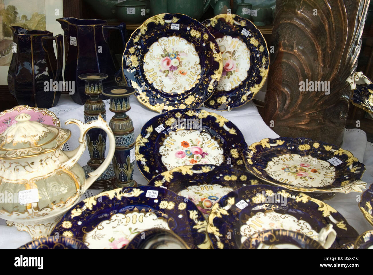 Antiques and old wares in Chipping Campden, Gloucestershire, England Stock Photo