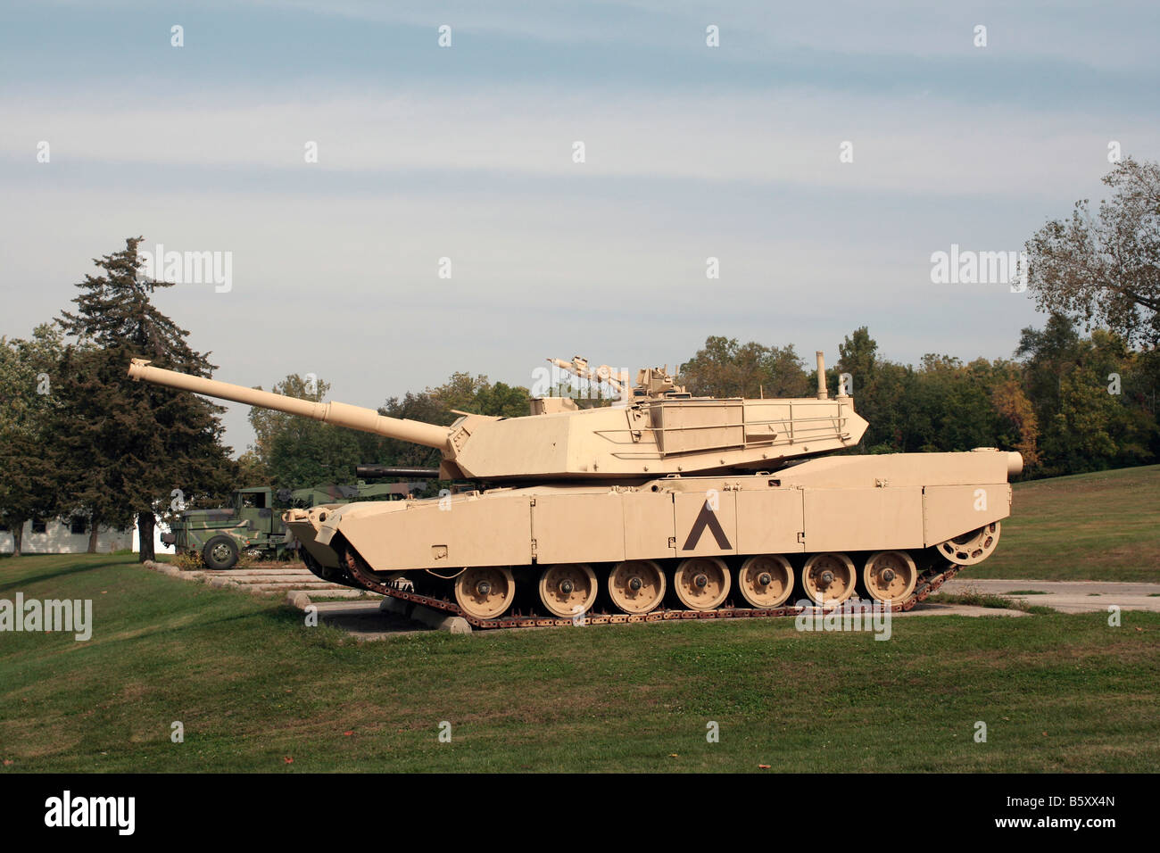 Tank in desert colors Gold Star Military Museum Camp Dodge Iowa Stock Photo