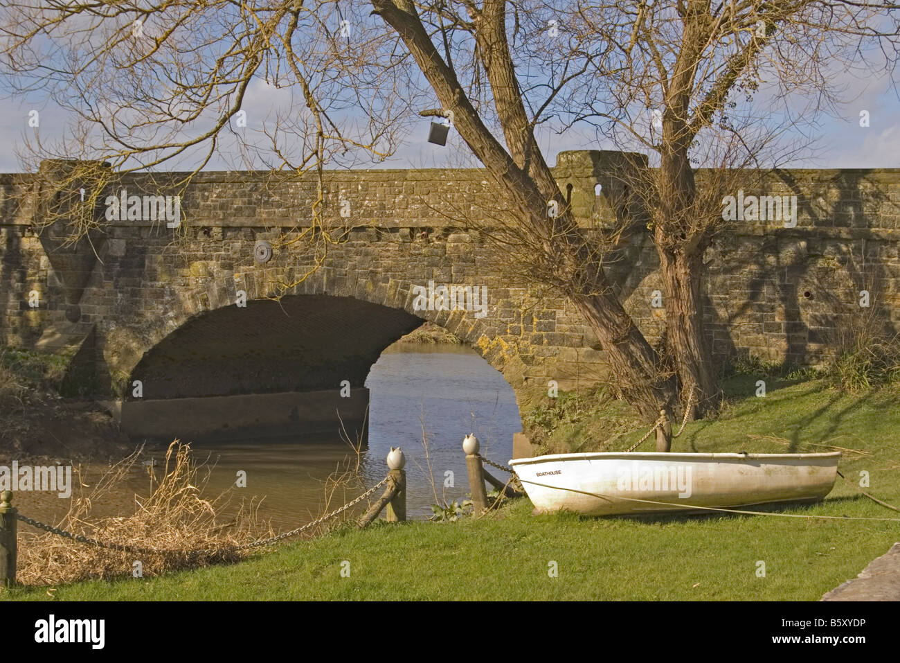 Stone Bridge Over The River Arun Amberley West Sussex Stock Photo