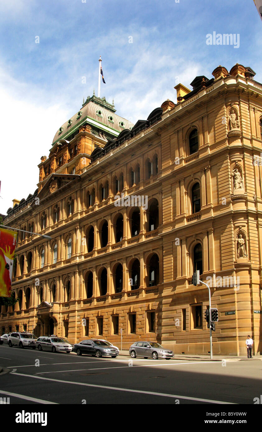Late afternoon light plays down The Colonial Secretary s Building in Bridge St Sydney Stock Photo