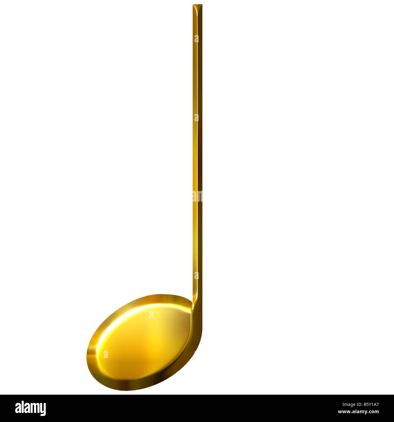 3d golden quarter note Stock Photo Alamy