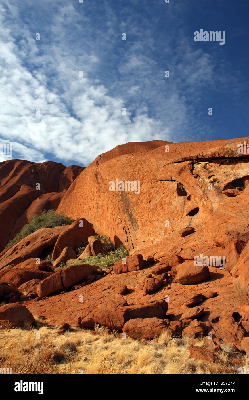Uluru Ayers Rock Northern Territory Australia. Caption from the 6 km base walk Stock Photo