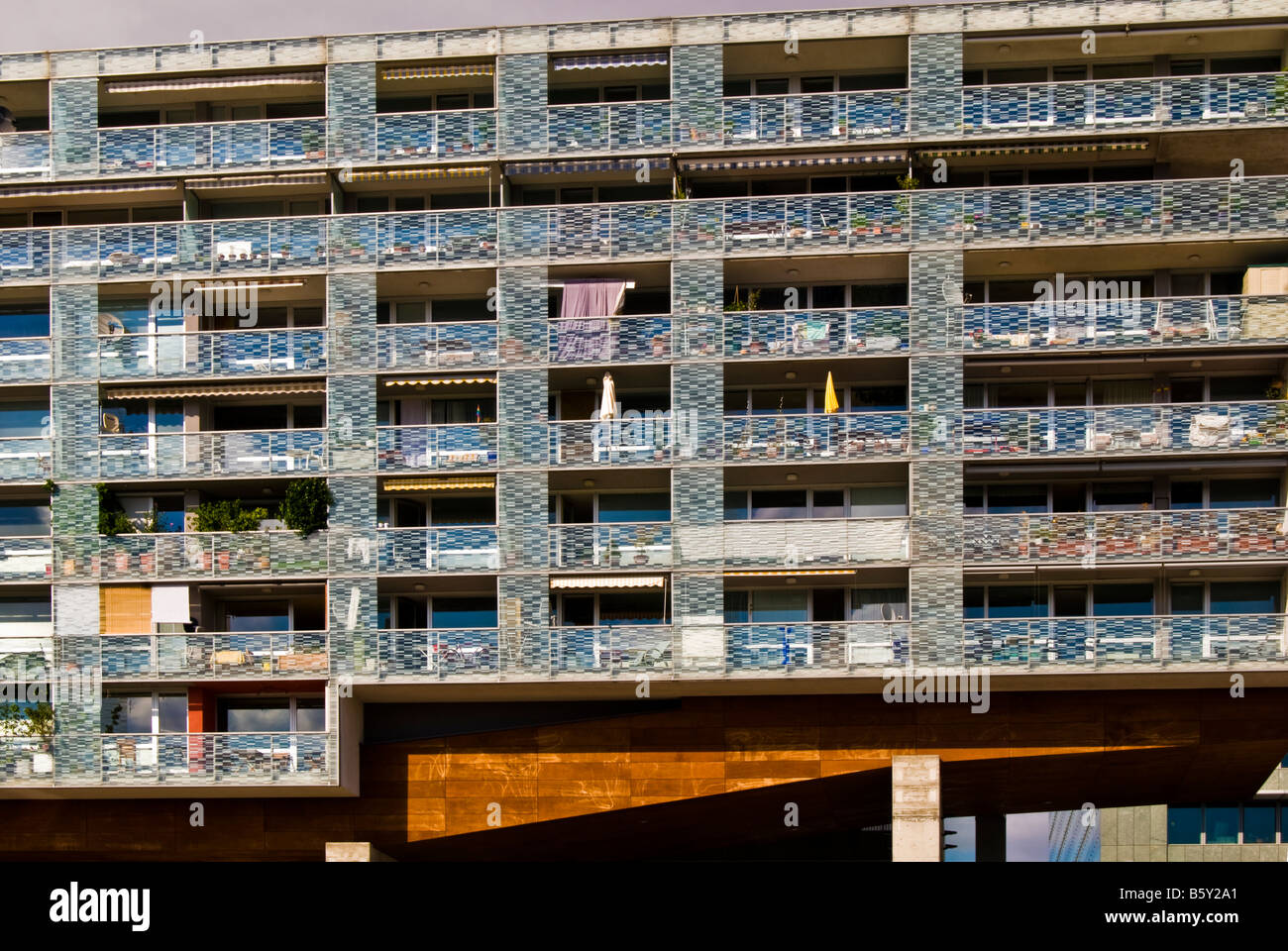 Section of Donau City housing apartments, Vienna, Austria Stock Photo