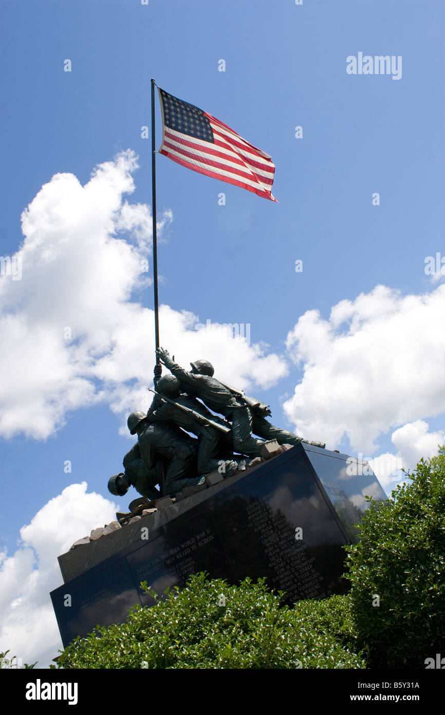 Detail of the Iwo Jima Memorial Statue located in New Britain Connecticut Stock Photo