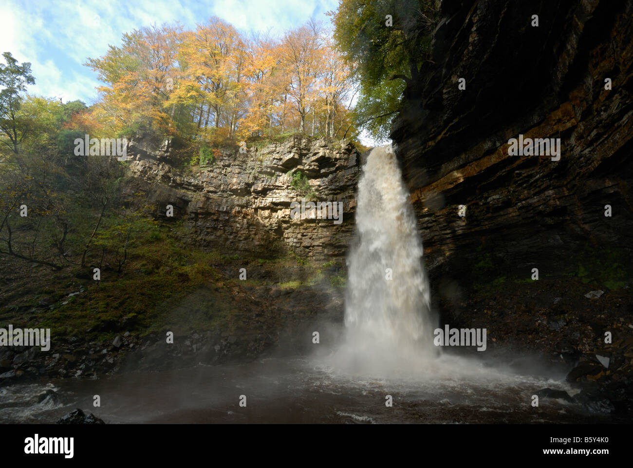 Hardraw Force waterfall Wensleydale Yorkshire UK Stock Photo