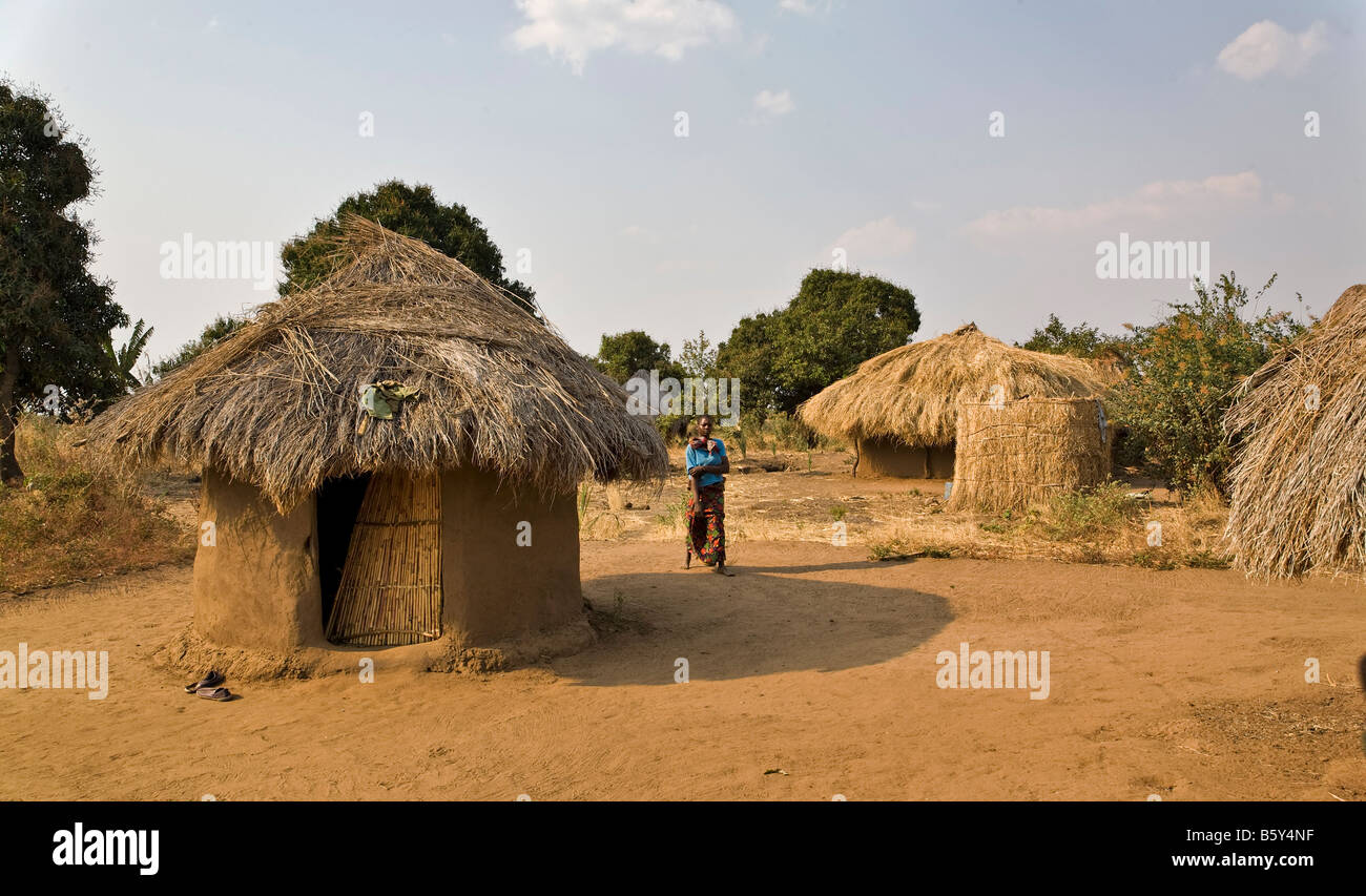 Village housing at Mfuwe in South Luangwa, Zambia Stock Photo Alamy