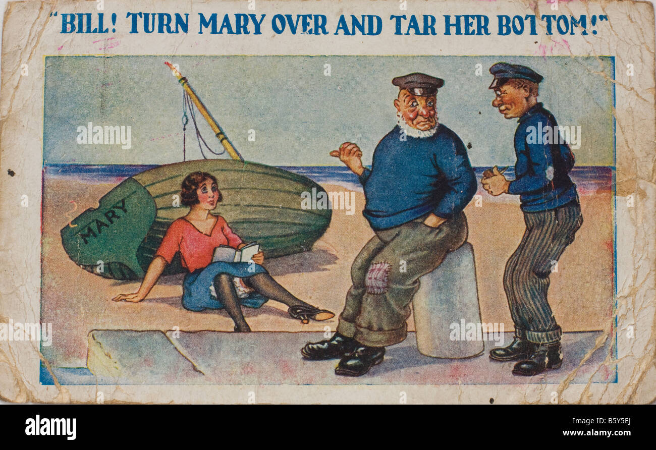 Seaside Postcard - Turn Mary Over Stock Photo