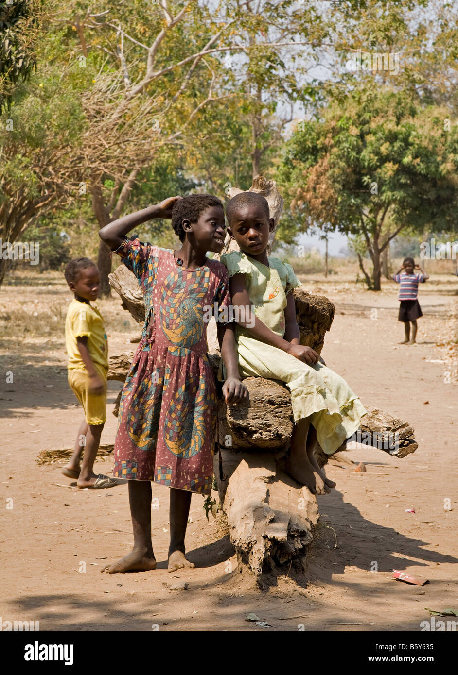 Children at Kawaza Village in Zambia Stock Photo