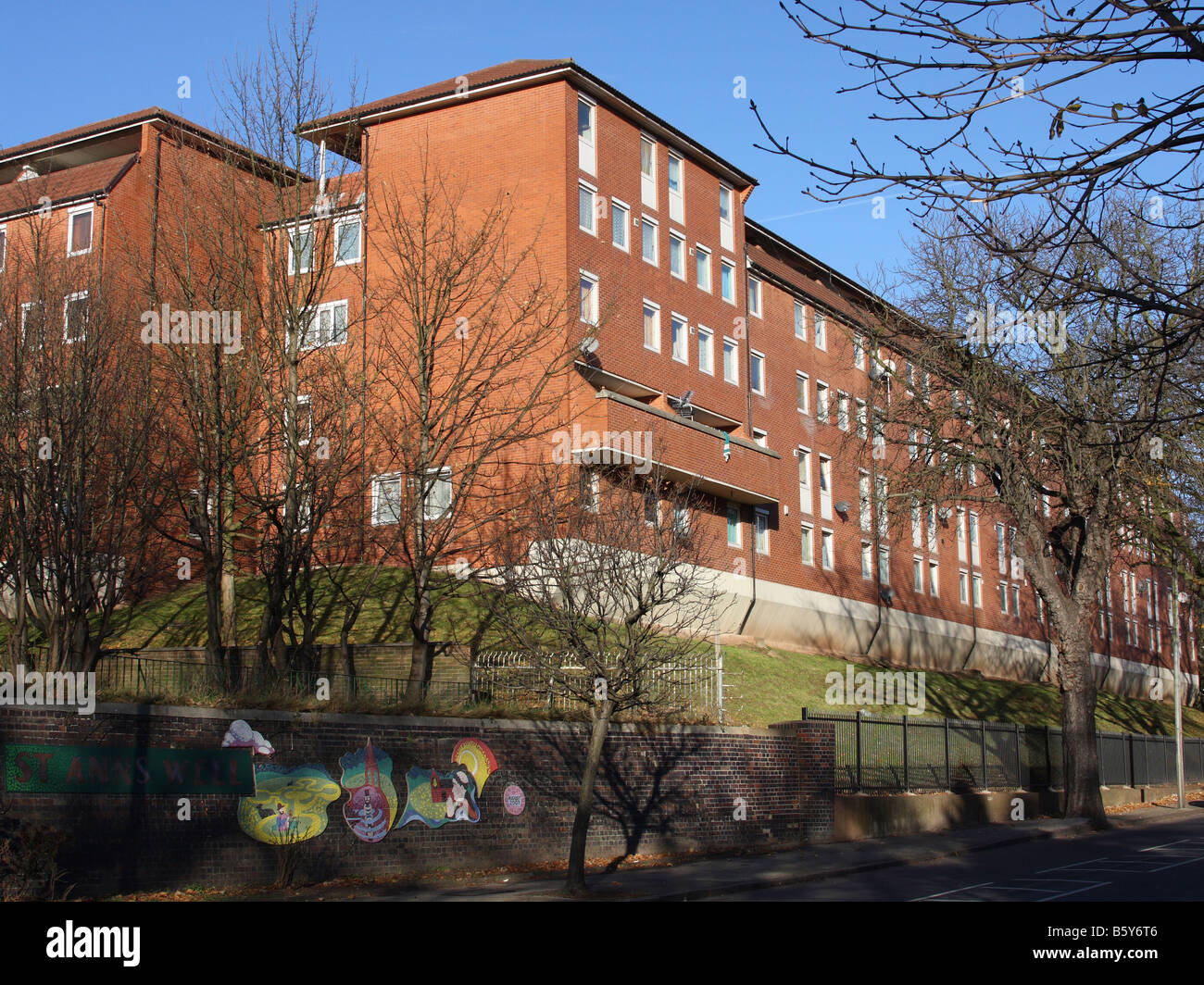 In inner city council flats on The Wells Road, St Ann's, Nottingham