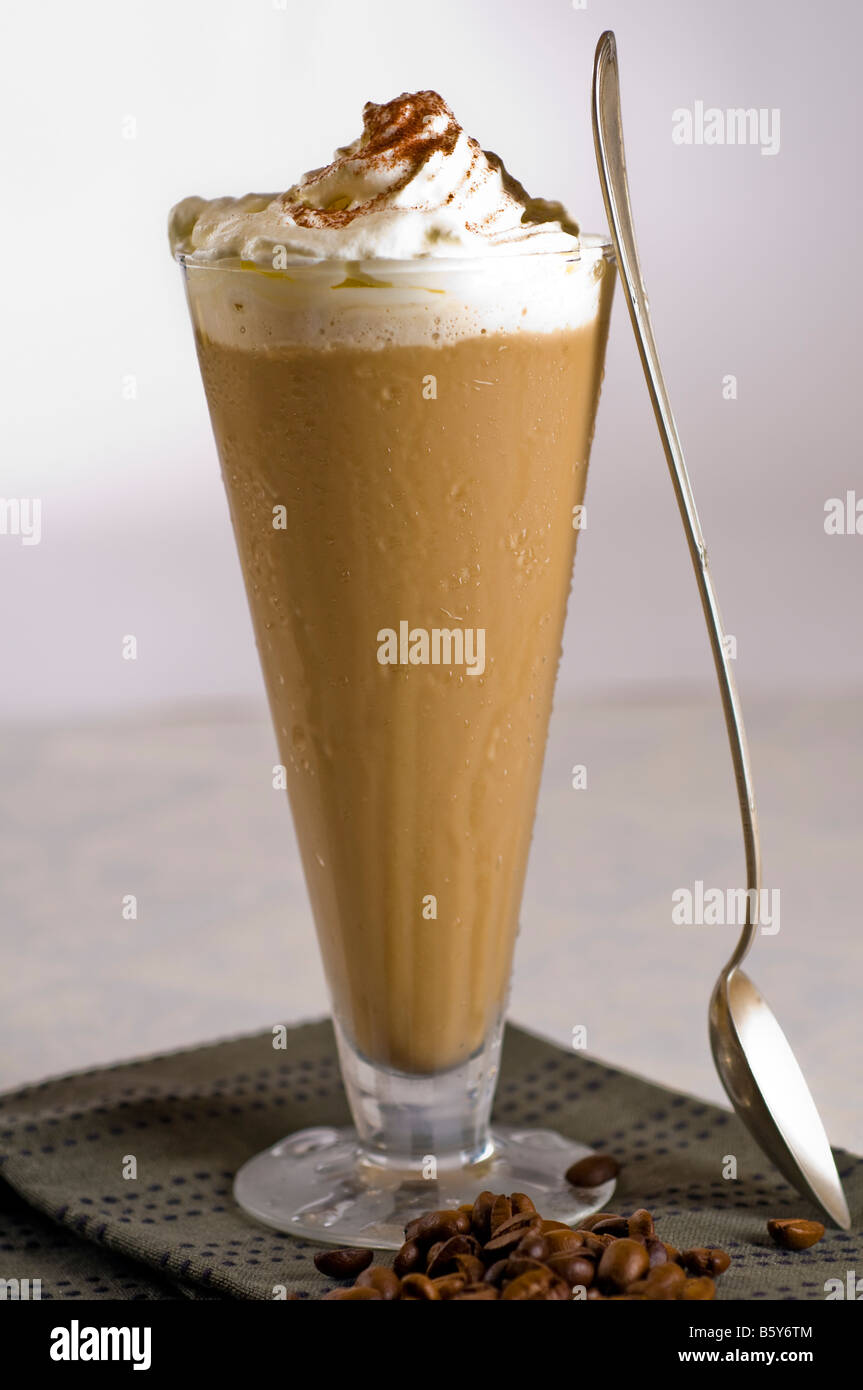Iced coffee with cream Stock Photo Alamy