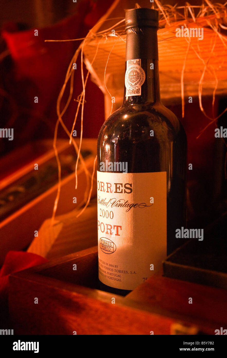 Dusty port wine bottle on wooden shelf Sintra, Portugal Stock Photo Alamy