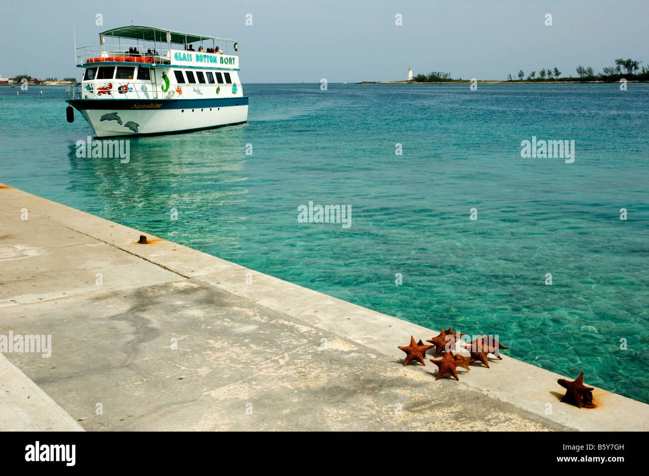 Glass Bottom Boat, Prince Wharf, Nassau, Bahamas Stock Photo Alamy