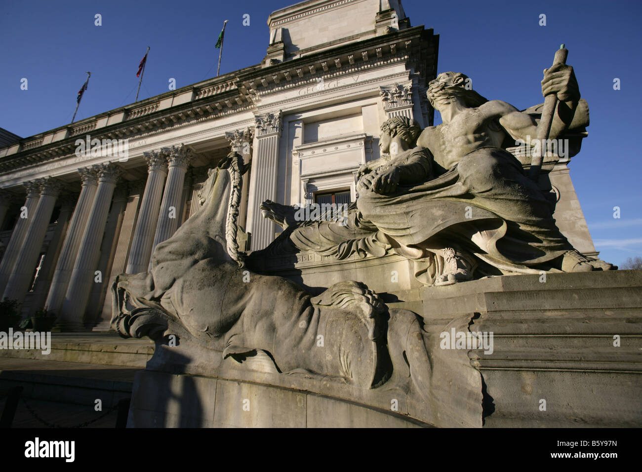City of Cardiff, Wales. The Albert H Hodge navigation statue outside of