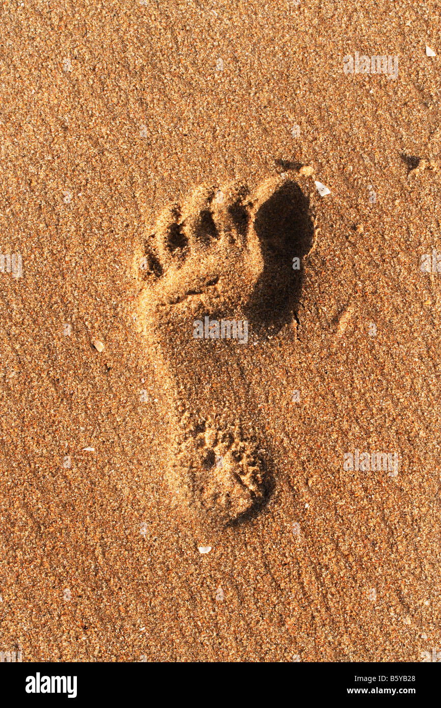 Foot print in sand Stock Photo - Alamy