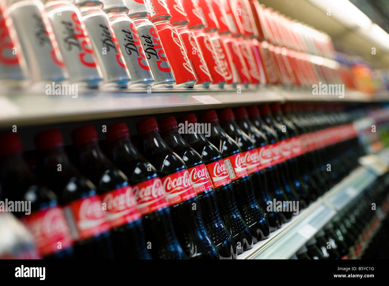 Coca cola and Diet Coke on sale in a shop in the United Kingdom Stock Photo Alamy
