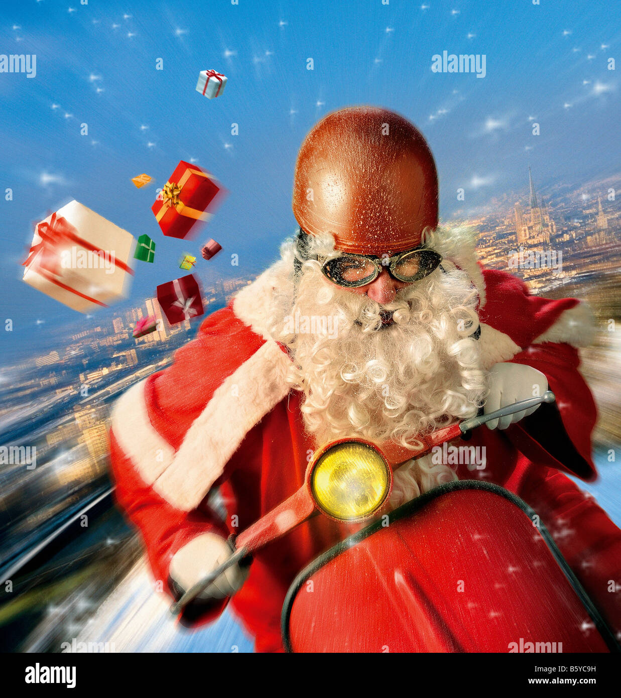 Santa Claus Motorcycle Stock Photos & Santa Claus 
