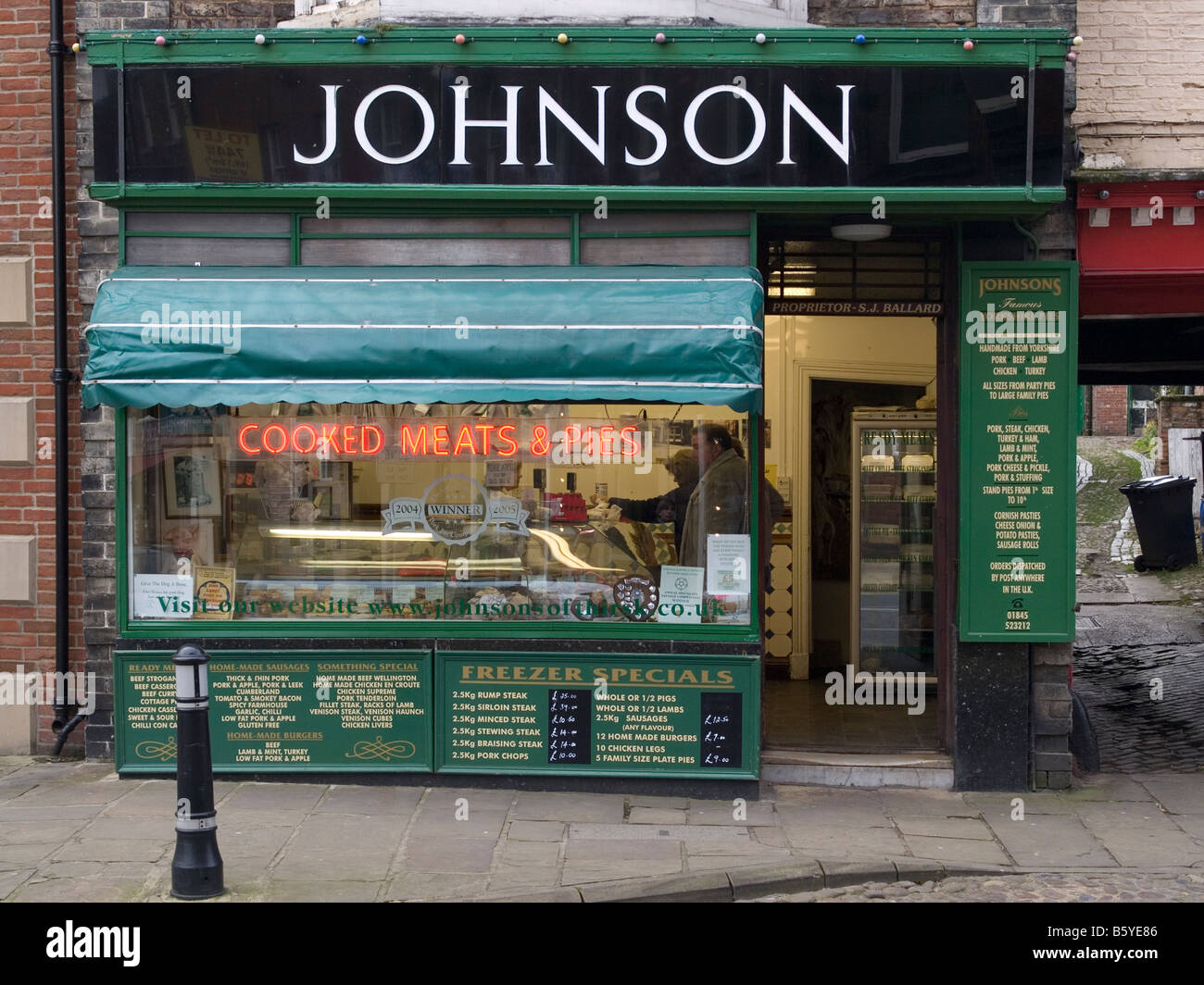 Small traditional butcher and pie shop in Thirsk North Yorkshire UK