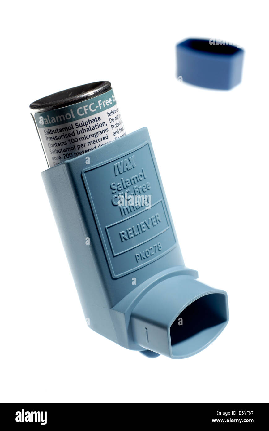 Salamol CFC free inhaler isolated on white Stock Photo