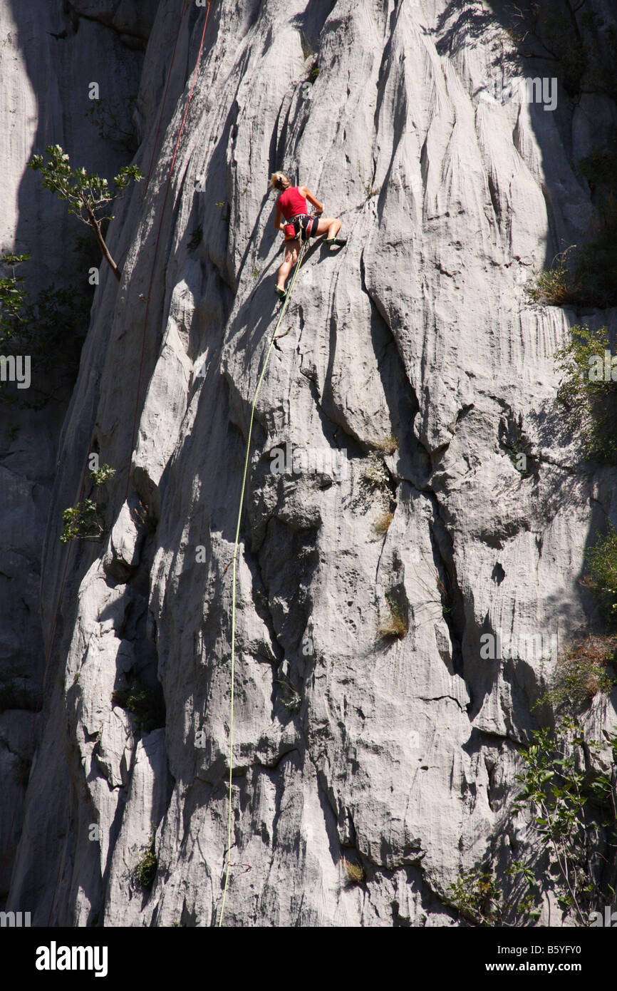 Rock climbing in Paklenica, Croatia Stock Photo Alamy