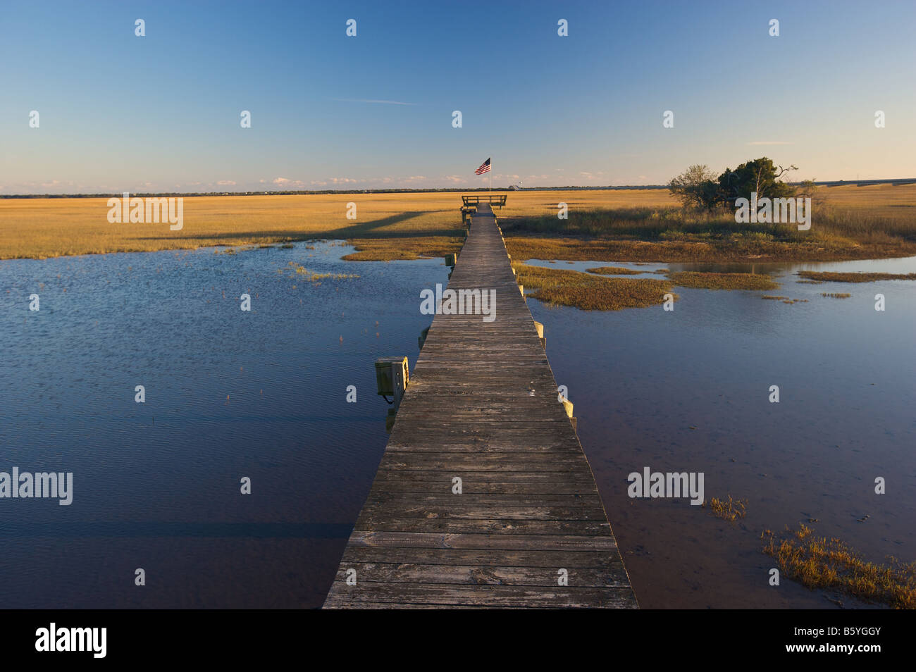 Saltwater marsh along the coast of South Carolina near Charleston Stock Photo