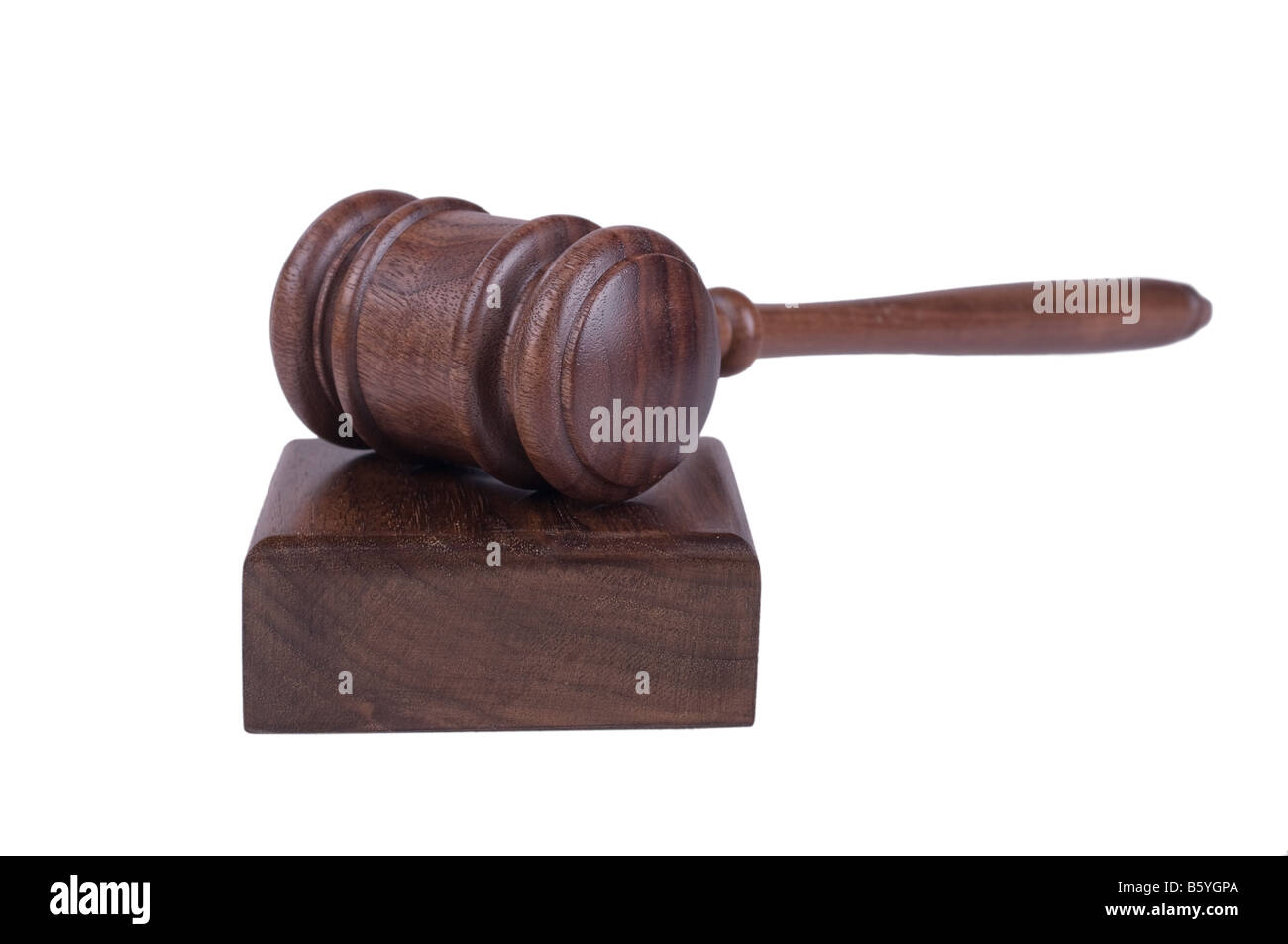 image of a judges gavel isolated on white background Stock Photo