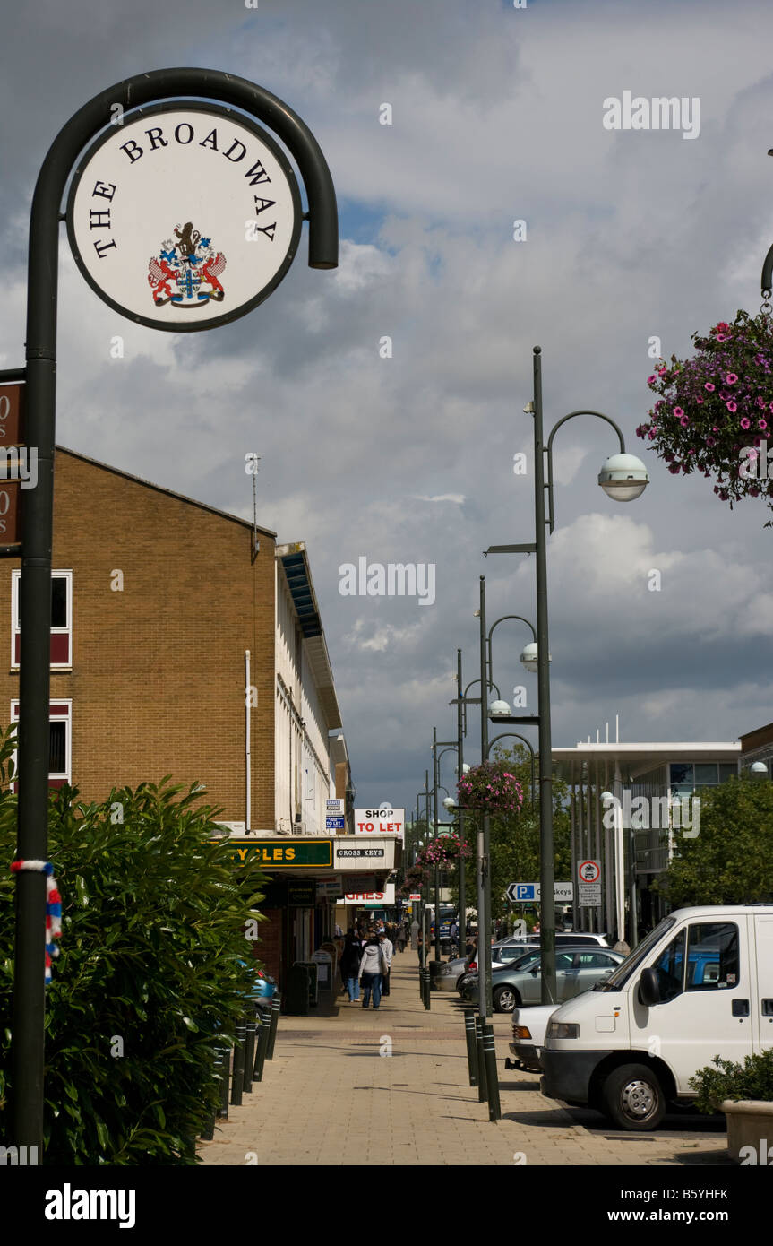 The Broadway Shopping Area Crawley West Sussex street scene Stock Photo