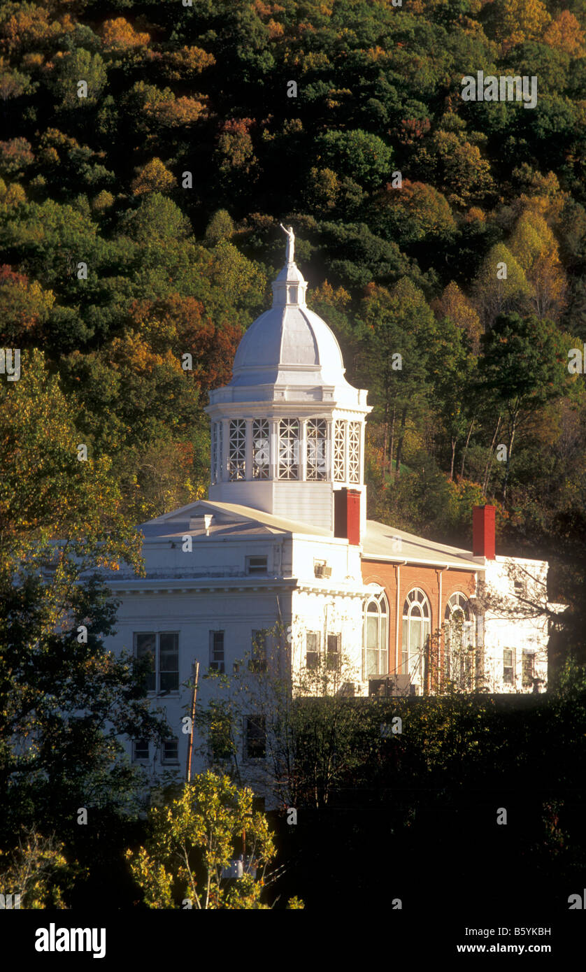Old Jackson County Courthouse, a history museum in downtown Sylva, NC, in fall colors. Stock Photo