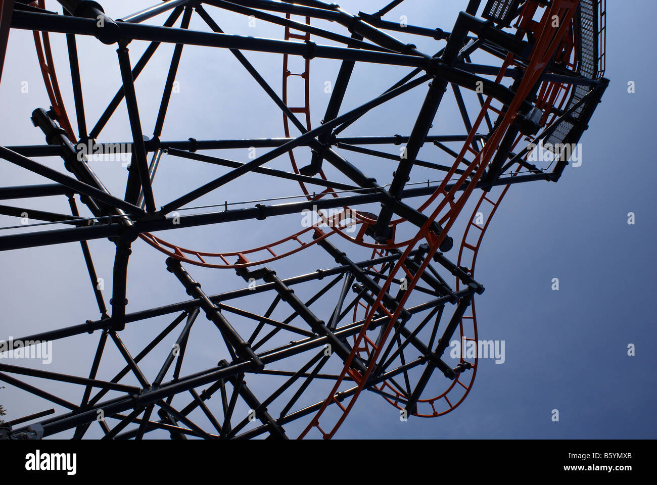 Steel roller coaster rails hi-res stock photography and images - Alamy