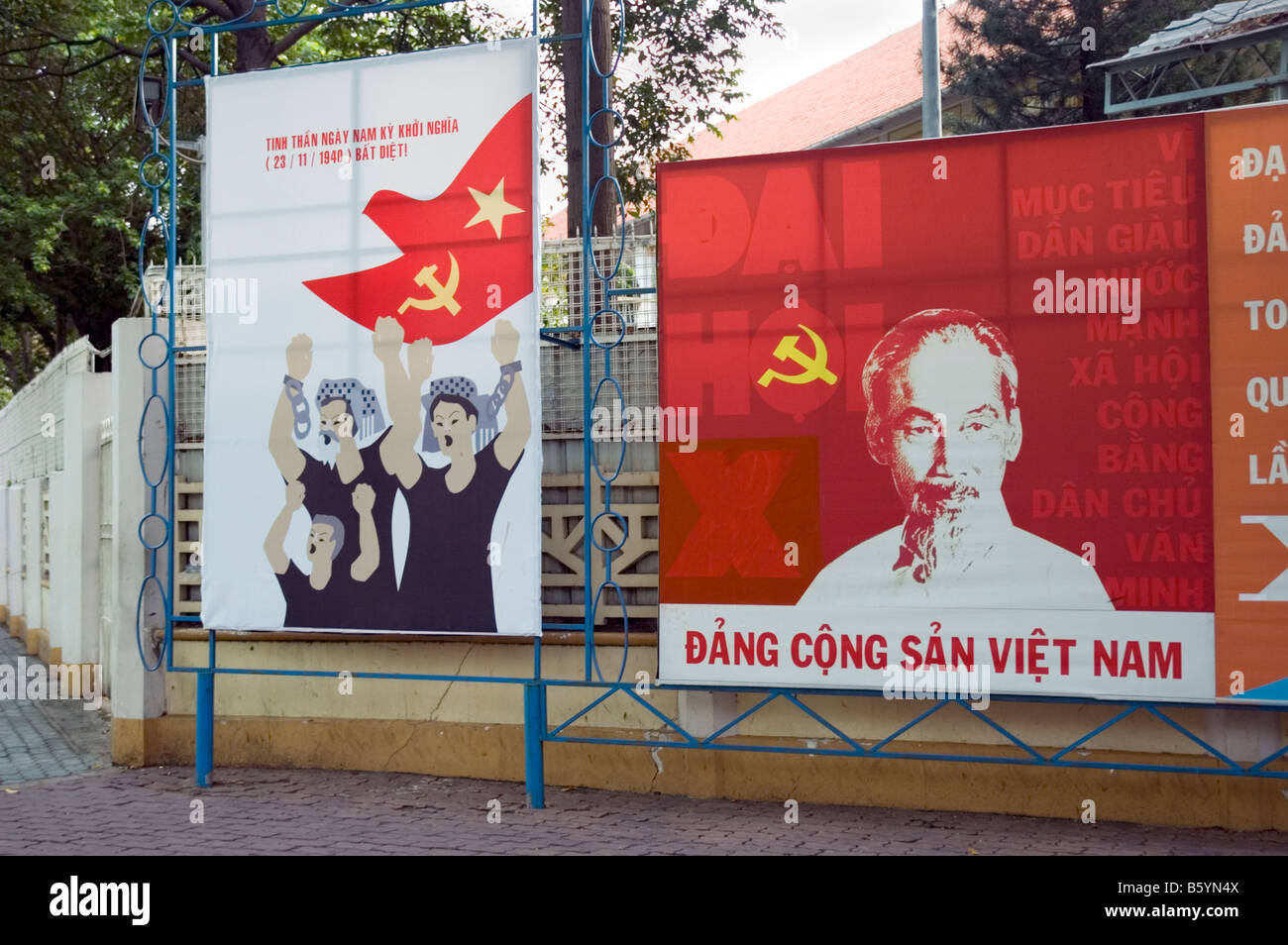 Posters on the street in Ho Chi Minh City, Vietnam Stock Photo - Alamy