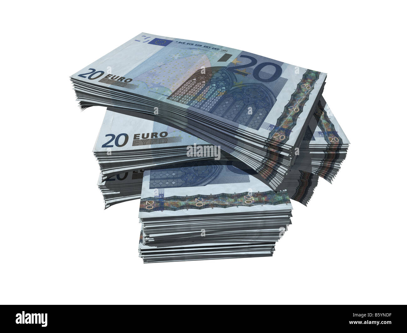 an euro note isolated over white background Stock Photo